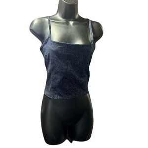 Y2K  Rare Vintage beaded Buffalo David Bitton Navy Patterned Camisole